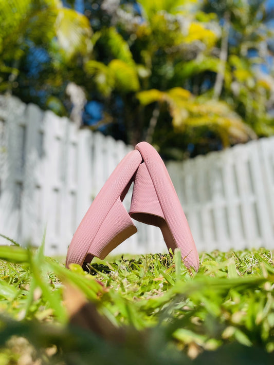 Pink soft cloud slides outside in nature